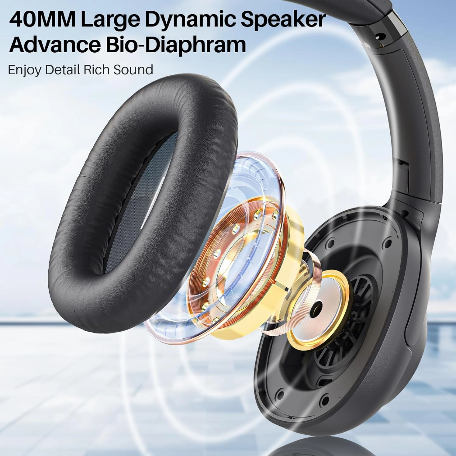 Bluetooth 5.2 Hybrid Active Noise Cancelling Headphones for Airplane Travel, 90H Playtime Wired and Wireless Over Ear ANC Headset for Adults, Android, Home Office
