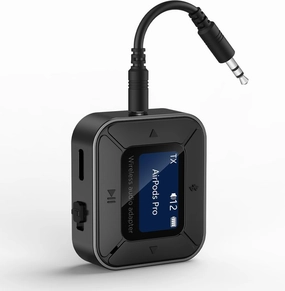 Bluetooth 5.3 Transmitter Receiver Supports up to 2 BT Device for Airplane to Wireless Headphones LCD Display Low Latency Audio Adapter for MP3 Player Car Speaker Old Stereo Gym w/3.5mm Aux wireless audio bridge,Bluetooth transmitter,WiFi audio link,