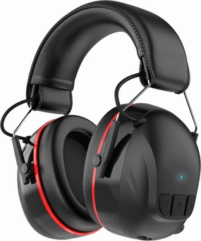 Bluetooth 5.4 Hearing Protection Headphones with 120H Working Time, 30dB SNR, Superior Stereo Sound Quality, Larger Buttons for Easy Operation, Safety Ear Muffs for Lawn Mowing, Workshops-Black noise cancelling headphones,ANC headphones,travel headphones,
