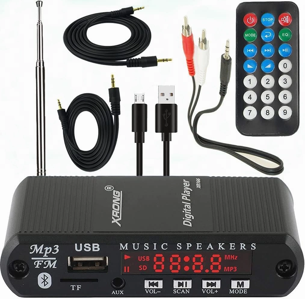 Bluetooth Audio Receiver FM Radio,MP3 Digital Player,LED 4-Digital Display,SD Card/USB Playback 3.5mm Audio Output(Black) network audio player,digital streamer,audio file player,