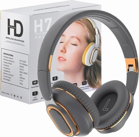 Bluetooth Headphones, Foldable Wireless Over-Ear Headphones with Hidden Mic for Cell Phone, Laptop, PC, Suitable for Music, School, Workouts, and Gaming (Grey) over-ear headphones,closed back headphones,wireless studio cans,