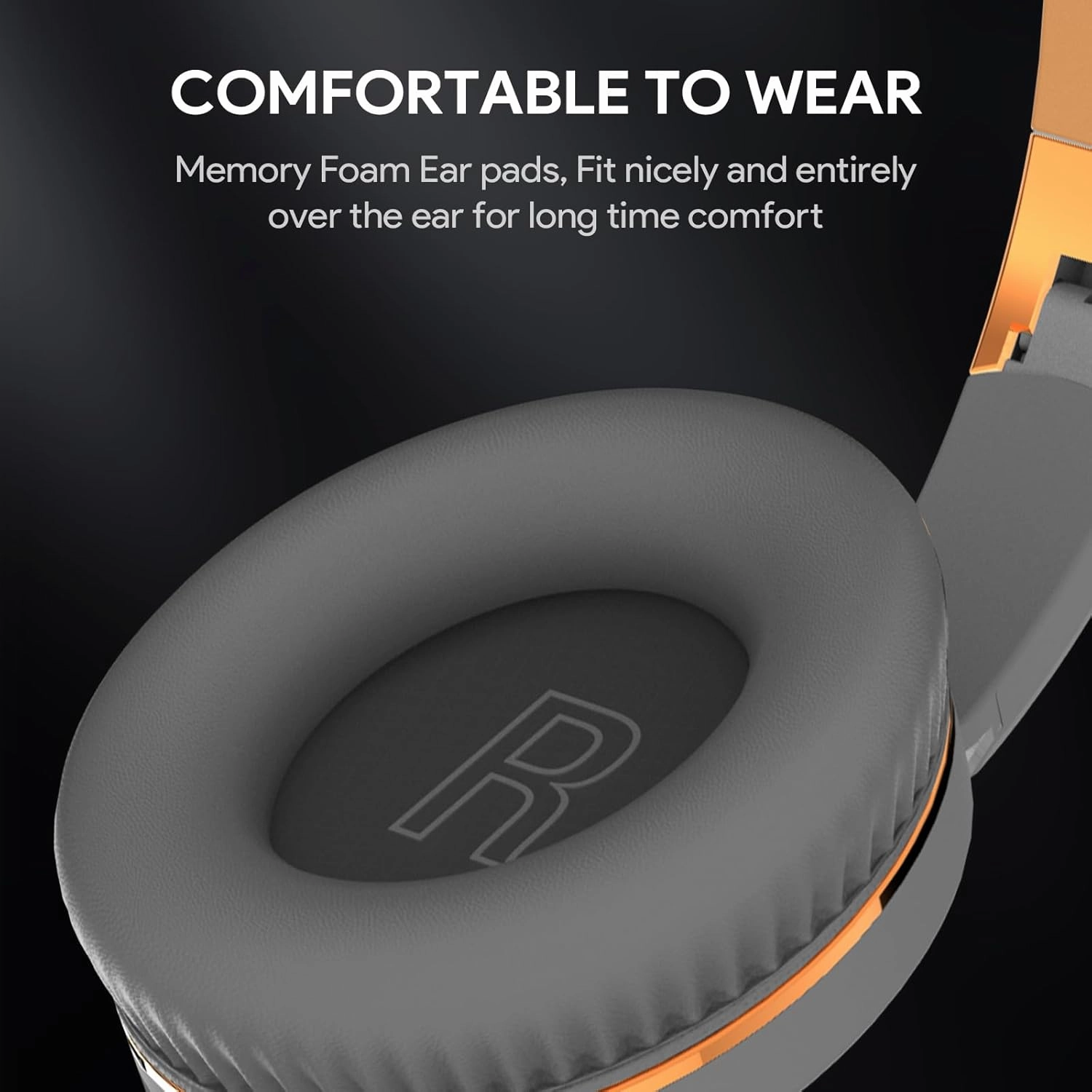 Bluetooth Headphones, Foldable Wireless Over-Ear Headphones with Hidden Mic for Cell Phone, Laptop, PC, Suitable for Music, School, Workouts, and Gaming (Grey)