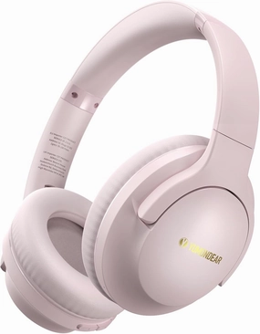 Bluetooth Headphones Over Ear, 80H Playtime Wireless Headphone with 3 EQ Modes, Built-in Mic, Deep Bass, HiFi Stereo Foldable Wireless Headset for iPhone PC Travel Workout Office (Pink) noise cancelling headphones,ANC headphones,travel headphones,