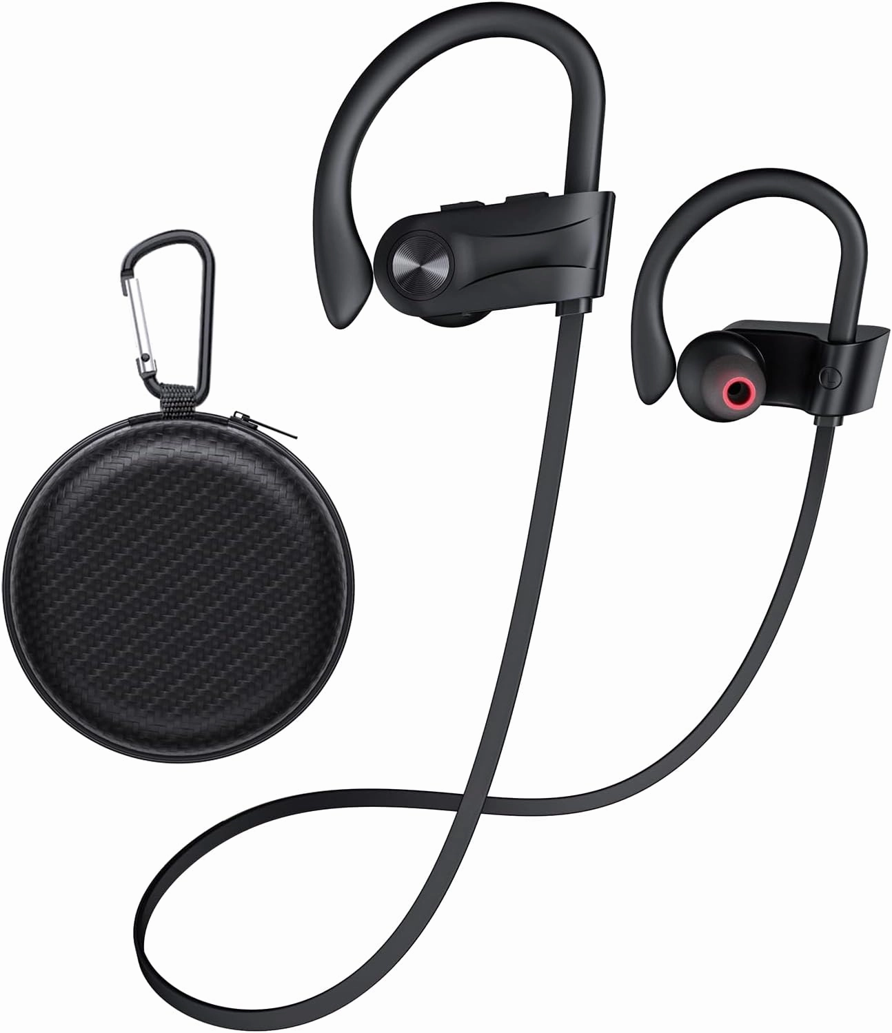 Bluetooth Headphones, Wireless Earbuds Bluetooth 5.3 Headphones with 16Hrs Playtime Stereo Bass Headsets, IPX7 Waterproof Running Earphones for Sports, Black over-ear headphones,closed back headphones,wireless studio cans,