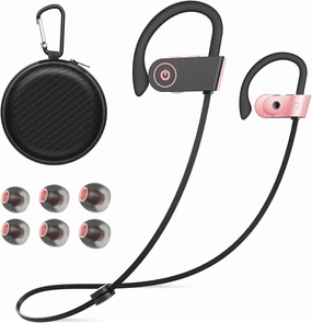 Bluetooth Headphones, Wireless Headphones 16H Playtime Wireless Earbuds with Mic Stereo in-Ear Earphones, IPX7 Waterproof Sports Ear Buds Sound Isolation Headsets for Running, Workout Pink wireless earbuds,Bluetooth earphones,true wireless stereo,