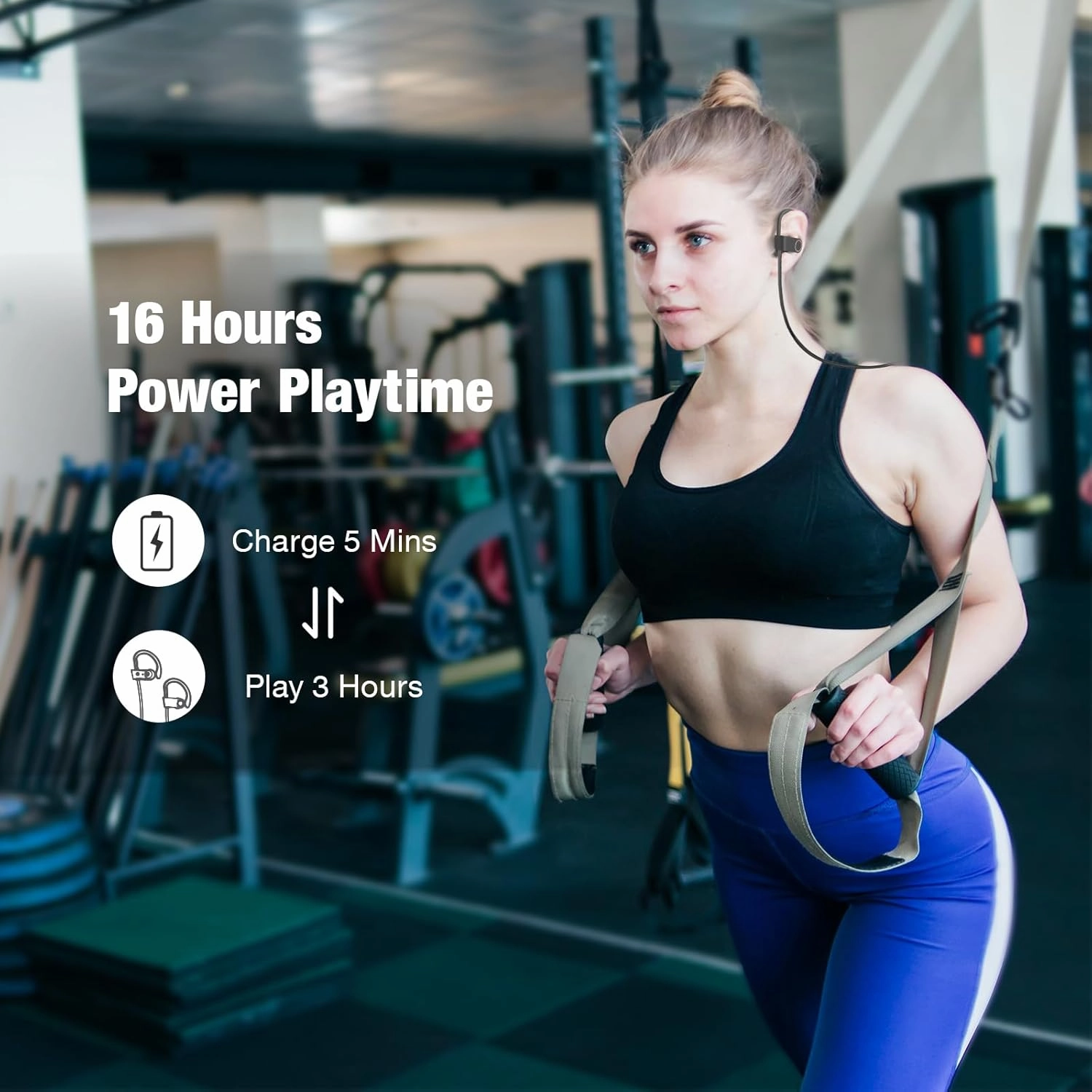 Bluetooth Headphones, Wireless Headphones 16H Playtime Wireless Earbuds with Mic Stereo in-Ear Earphones, IPX7 Waterproof Sports Ear Buds Sound Isolation Headsets for Running, Workout Pink