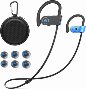Bluetooth Headphones, Wireless Headphones 16H Playtime Wireless Earbuds with Mic Stereo in-Ear Earphones, IPX7 Waterproof Sports Headphones Sound Isolation Headsets for Running, Workout Blue wireless earbuds,Bluetooth earphones,true wireless stereo,