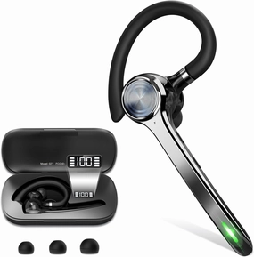 Bluetooth Headset, Wireless Bluetooth Earpiece with 500mAh Charging Case 72 Hours Talking Time Built-in Microphone for iOS Android Cell Phone, V5.1 Hand-Free Headphones for Trucker, Office wireless earbuds,Bluetooth earphones,true wireless stereo,