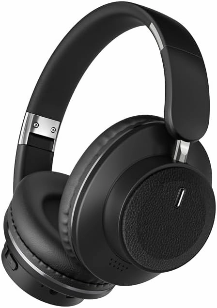 Bluetooth Over-Ear Headphones, Foldable Wireless Headphones with Hidden Mic for Cell Phone, PC, Laptop, Suitable for Music, School, Workouts, and Gaming (Black) over-ear headphones,closed back headphones,wireless studio cans,