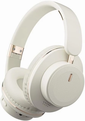 Bluetooth Over-Ear Headphones, Foldable Wireless Headphones with Hidden Mic for Cell Phone, PC, Laptop, Suitable for Music, School, Workouts, and Gaming (Light White) over-ear headphones,closed back headphones,wireless studio cans,