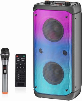 Bluetooth Speaker, 80W Peak Wireless TWS Portable Outdoor Party Speakers with Subwoofer, Deep Bass, LED Colorful Lights, Loud Stereo Sound Boombox with Radio for Home, Camping, Travel floorstanding speakers,tower speakers,stereo floor speakers,