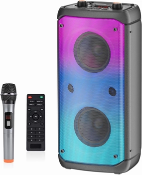Bluetooth Speaker, 80W Peak Wireless TWS Portable Outdoor Party Speakers with Subwoofer, Deep Bass, LED Colorful Lights, Loud Stereo Sound Boombox with Radio for Home, Camping, Travel wireless speakers,portable Bluetooth speaker,multiroom speaker,