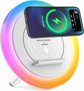Bluetooth Speaker Night Lightsr,Wireless Charging Modern Speaker,Best Teenage Birthday Gift Ideas Tween Girls Gifts/Please use The Original Adapter wireless speakers,portable Bluetooth speaker,multiroom speaker,