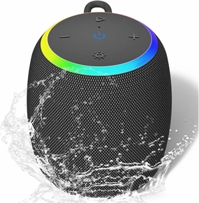 Bluetooth Speaker, Portable Wireless Bluetooth 5.3, 15W Clear Bass, IPX6 Waterproof, LED Lights, AUX/TF/USB, Dual TWS Pairing, 12H Playtime, Small Speakers for Home Outdoor Beach, Ideal Gift floorstanding speakers,tower speakers,stereo floor speakers,