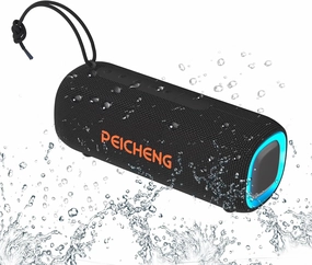 Bluetooth Speaker, Portable Wireless Clear Loud Stereo Sound IPX5 Waterproof with RGB Lights BT5.3 Long Playtime TWS Pairing,for Home Party Outdoor Beach,Great Gift Choice (Black) floorstanding speakers,tower speakers,stereo floor speakers,