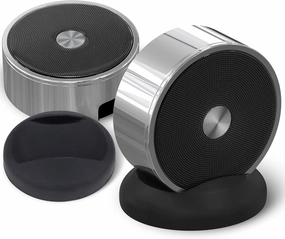 Bluetooth Speaker Set: Wireless Stereo Dual Pairing Portable Twin TWS System With Big Rich Bass Hi-Fi Multi-Room Indoor Outdoor Use Home Deck Pool Work Travel Party Camping Gift Decor Idea (Chrome) wireless speakers,portable Bluetooth speaker,multiroom spe