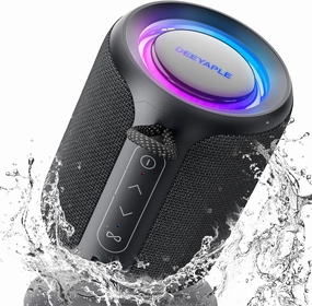 Bluetooth Speaker Wireless,IP67 Waterproof & Dustproof Portable Speaker with Lights,15W Loud Stereo Sound, 2500mAh Battery All Day Playtime, TWS Pairing, BT5.3, Home/Party/Outdoor/Beach (Black) wireless speakers,portable Bluetooth speaker,multiroom spe
