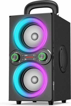 Bluetooth Speakers, 80W(Peak) Wireless TWS Portable Bluetooth Speaker, Beat-Driven Lights, 100dB Loud Stereo Speaker with BassUp, Speakers with Subwoofer for Outdoor, Party, Camping floorstanding speakers,tower speakers,stereo floor speakers,