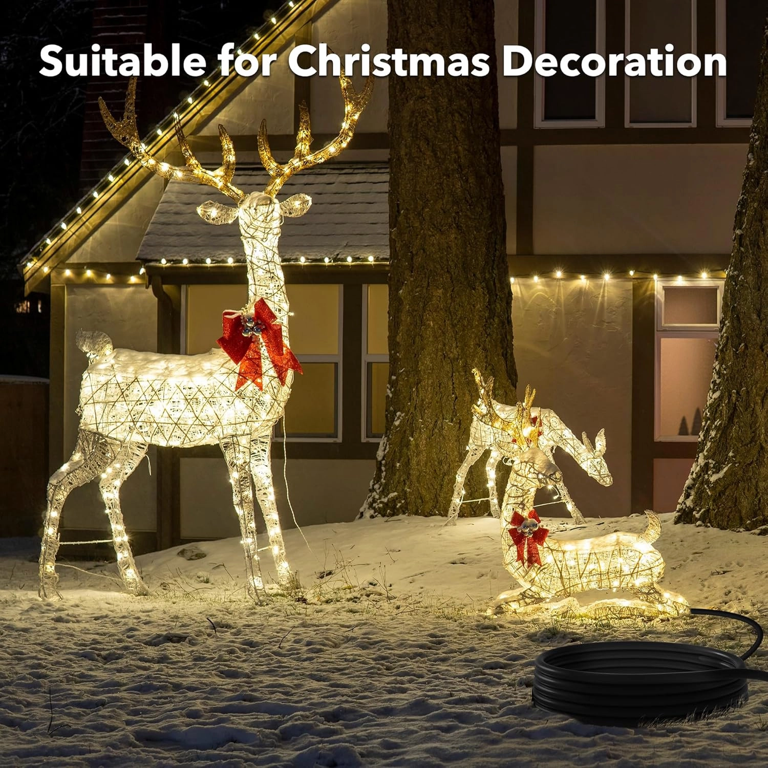 BN-LINK 6ft Indoor Outdoor Extension Cord 16/3 SJTW, 2 Pack, Black, 3-Prong, Weather Resistant & Flame Retardant, for Indoor, Garden, Landscaping & Holiday Decorations, ETL