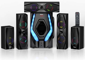Bobtot Home Theater Systems Surround Sound Speakers - 1200 Watts 10 inch Subwoofer 5.1/2.1 Channel Audio Stereo System with HDMI ARC Optical Bluetooth Input for 4K TV Ultra HD AV DVD FM Radio USB surround sound system,cinema audio kit,5.1 surround package,