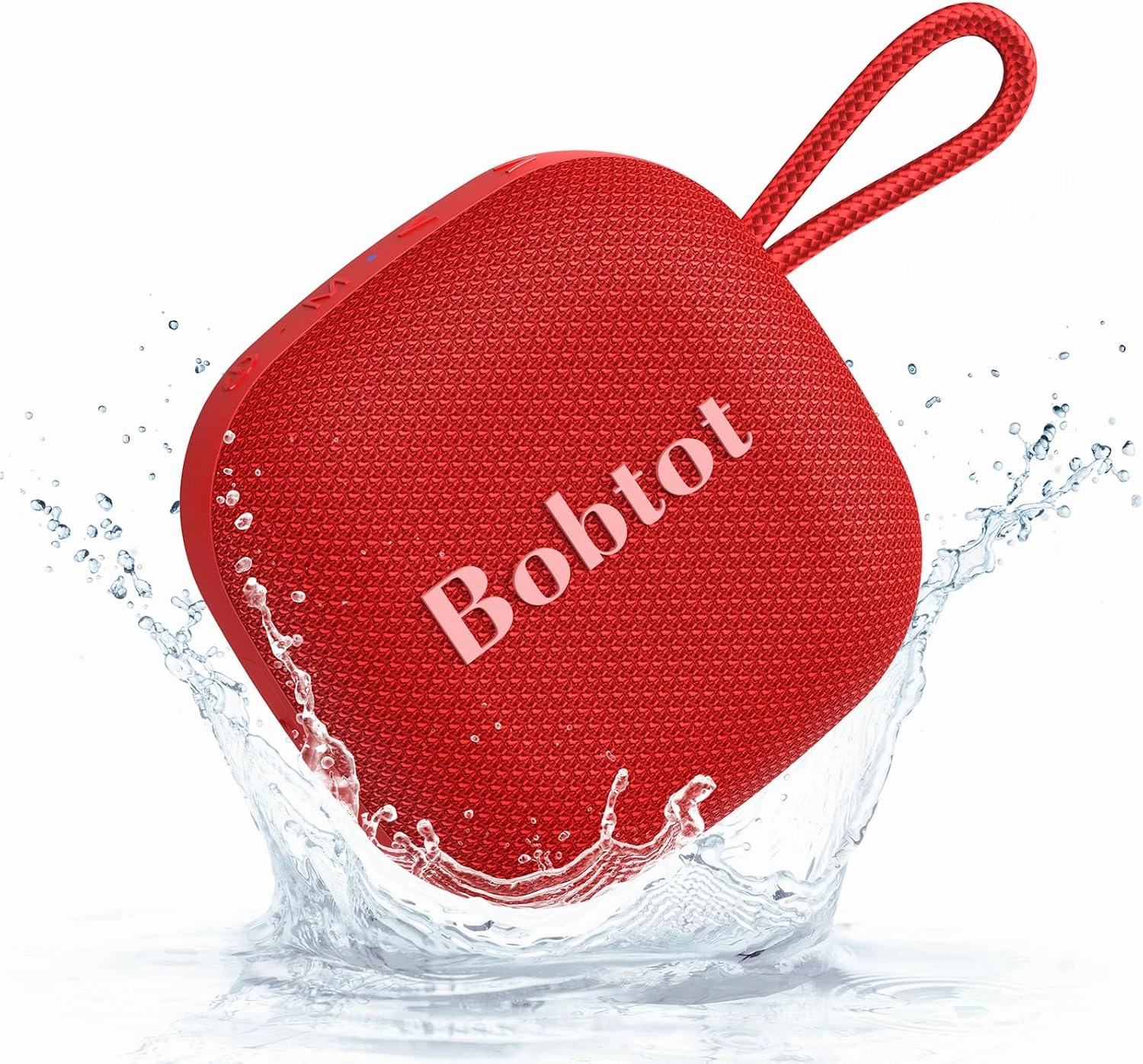 Bobtot Portable Bluetooth Speakers Wireless - IPX7 Waterproof Shower Speaker with 16 Hours Playtime, Loud Stereo Sound, TWS, Built-in Mic, Mini Size with Lanyard to Carry, Red wireless speakers,portable Bluetooth speaker,multiroom speaker,