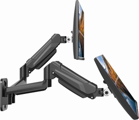 BONTEC Dual Monitor Wall Mount for 13-32 Inch Screens, Height Adjustable Gas Spring Arm with Tilt, Swivel & Rotate, Hold Up to 19.8 lbs, Fully Adjustable, Office & Home Use, VESA 75x75/100x100 speaker wall mount,audio bracket,AV wall mounting,