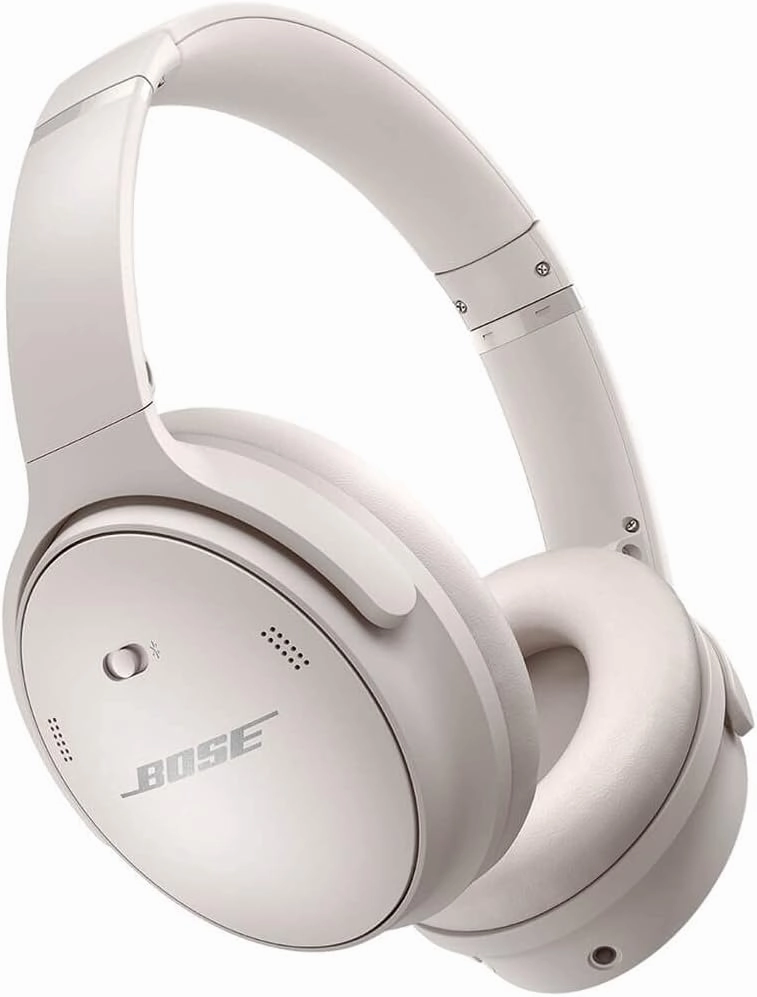 Bose QuietComfort 45 Wireless Bluetooth Noise Cancelling Headphones, Over-Ear Headphones with Microphone, Personalized Noise Cancellation and Sound, White Smoke noise cancelling headphones,ANC headphones,travel headphones,