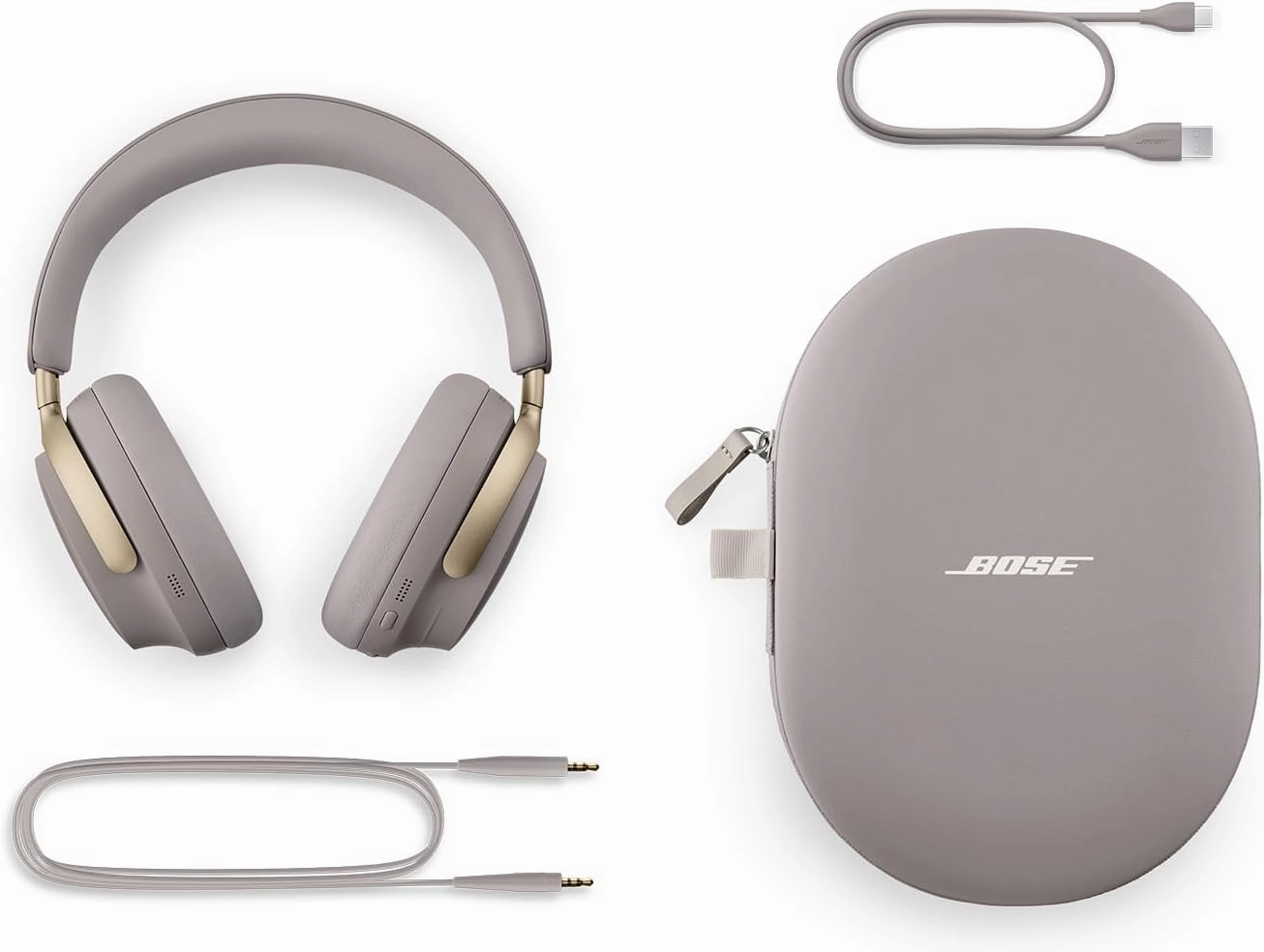 Bose QuietComfort Ultra Bluetooth Headphones, Wireless Headphones with Spatial Audio, Over Ear Noise Cancelling Headphones with Mic, Up To 24 Hours of Battery Life, Sandstone - Limited Edition Color