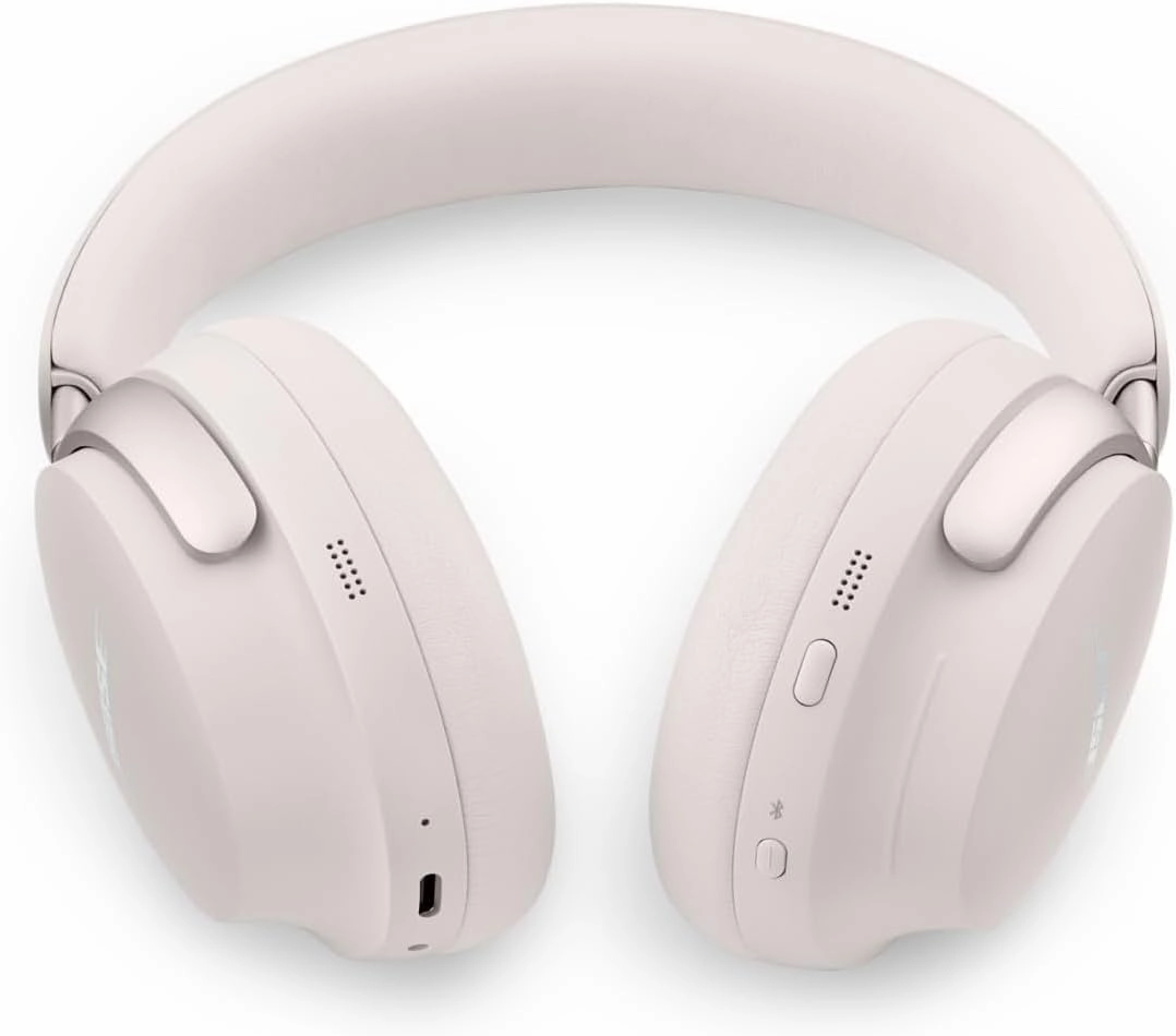 Bose QuietComfort Ultra Bluetooth Headphones, Wireless Headphones with Spatial Audio, Over Ear Noise Cancelling with Mic, Up to 24 Hours of Playtime, White Smoke