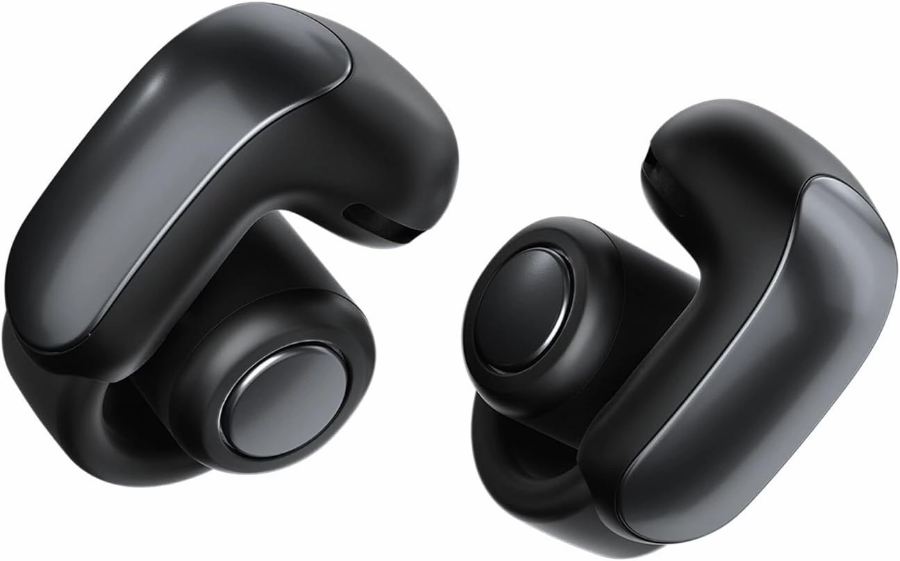 Bose Ultra Open Bluetooth Earbuds, True Wireless Earbuds with OpenAudio for Awareness, Clip On Design for Comfort, Immersive Audio, Up to 48 Hrs of Playtime, Black TWS earbuds,compact wireless buds,Bluetooth ear tips,