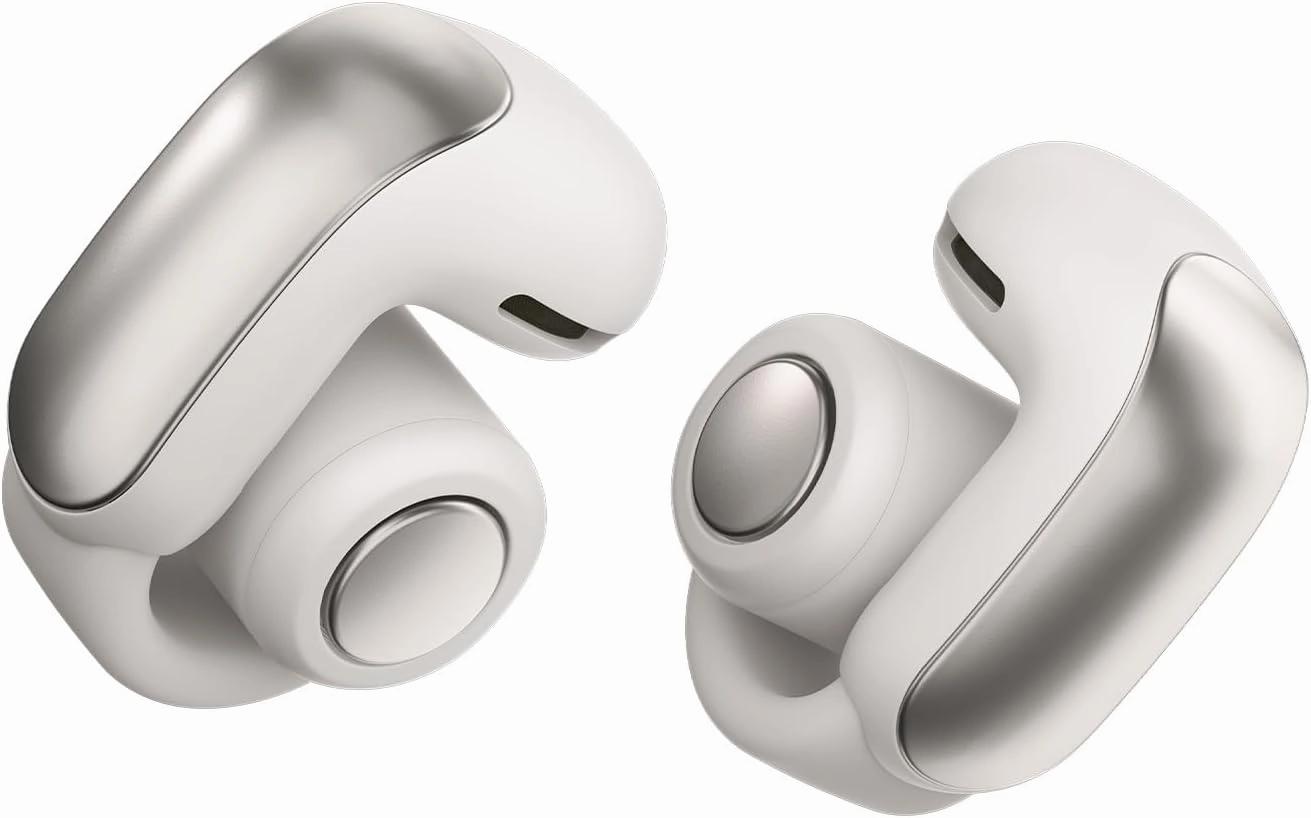 Bose Ultra Open Bluetooth Earbuds, True Wireless Earbuds with OpenAudio for Awareness, Clip On Design for Comfort, Immersive Audio, Up to 48 Hrs of Playtime, White Smoke TWS earbuds,compact wireless buds,Bluetooth ear tips,