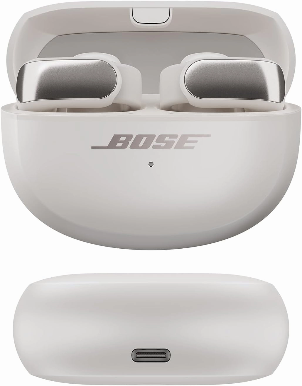 Bose Ultra Open Bluetooth Earbuds, True Wireless Earbuds with OpenAudio for Awareness, Clip On Design for Comfort, Immersive Audio, Up to 48 Hrs of Playtime, White Smoke