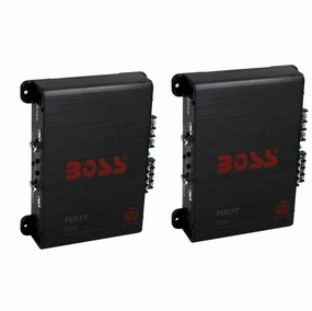 Boss Audio Riot R1004 400 Watt 4 Channel Car Power Amplifier Amp Mosfet (2 Pack) power amplifier,stereo amp,hi-fi power amp,