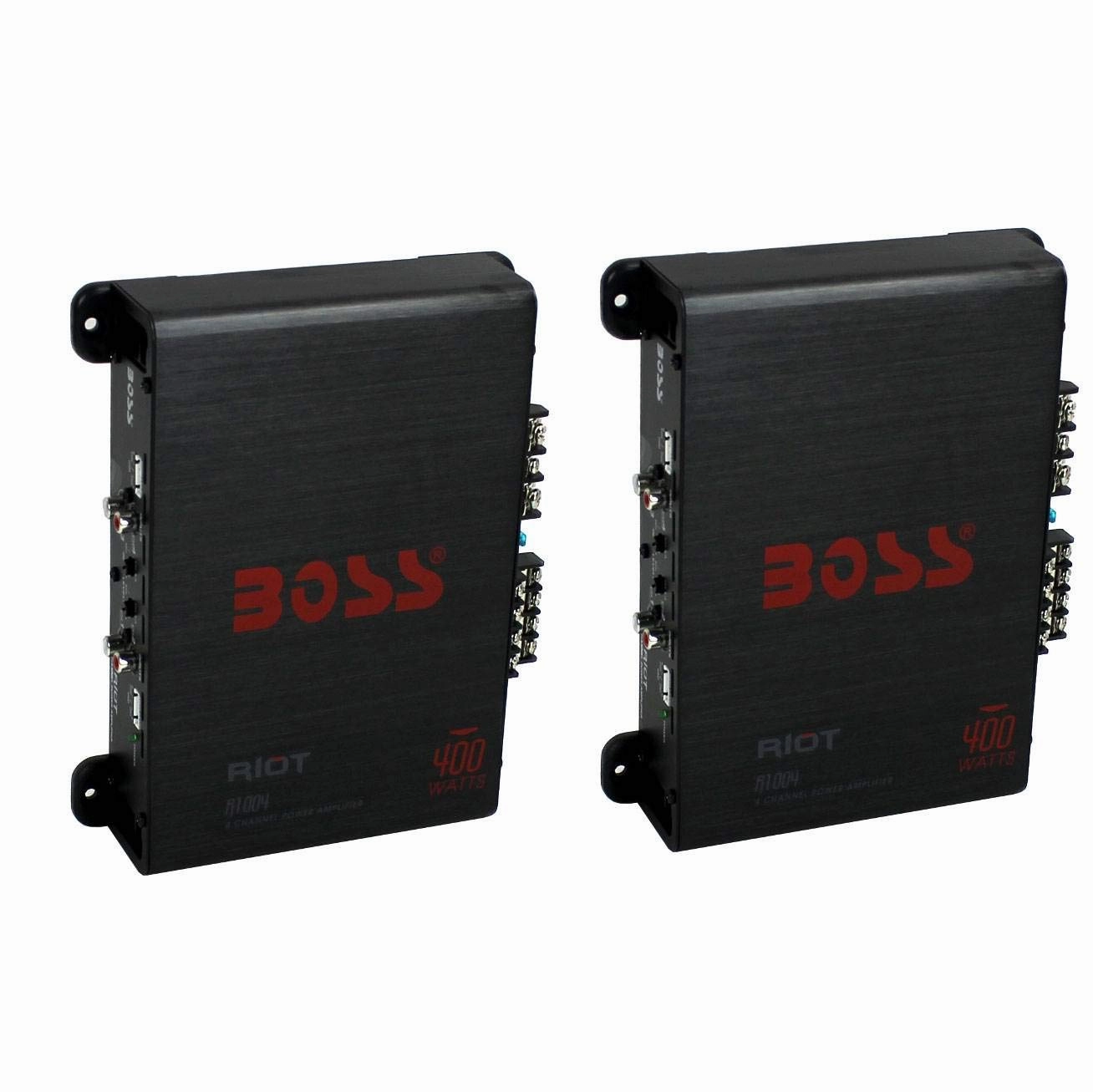 Boss Audio Riot R1004 400 Watt 4 Channel Car Power Amplifier Amp Mosfet (2 Pack) power amplifier,stereo amp,hi-fi power amp,