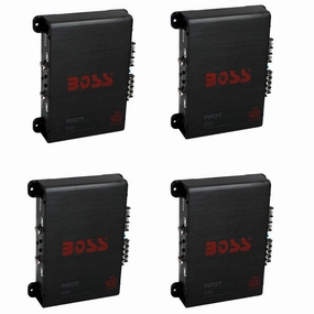 BOSS Audio Riot R1004 Class A/B 400 Watt MAX 4 Channel 2 Ohm Stable MOSFET Car Audio Power Amplifier Amp with Tri-Mode Operation (4 Pack) power amplifier,stereo amp,hi-fi power amp,