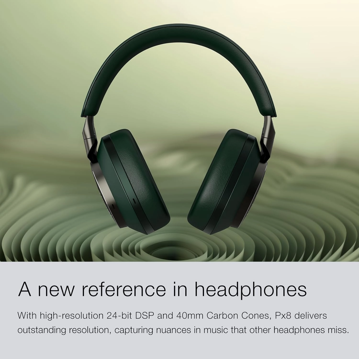Bowers & Wilkins Limited Edition Px8 Over-Ear Wireless Headphones, Advanced Active Noise Cancellation, Luxurious Materials, 30-Hour Battery Life, 15-Min Quick Charging, Dark Forest