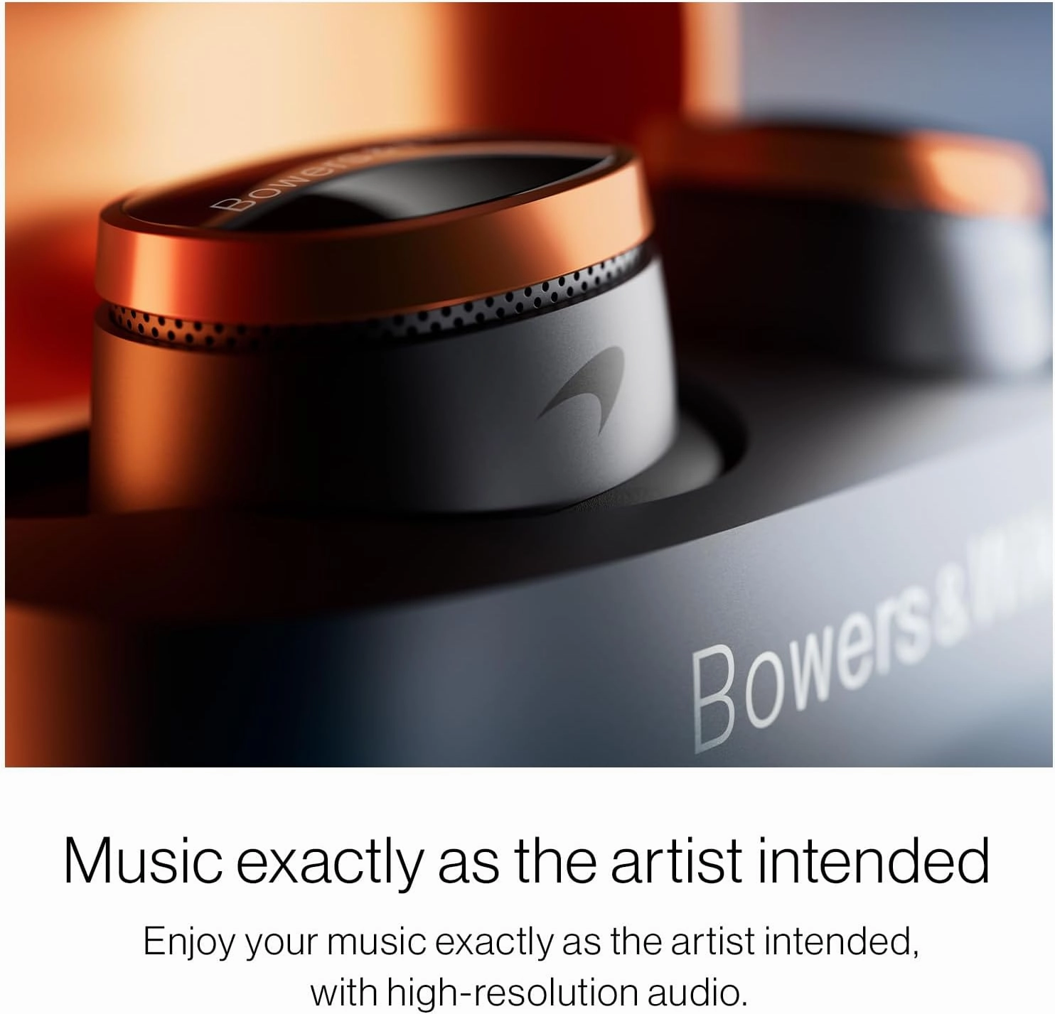 Bowers & Wilkins Pi8 McLaren Edition Wireless Earbuds, in-Ear Bluetooth Earphones with Qualcomm Chipset & aptX Lossless, Active Noise Cancelling Earbuds, 3 Built-in Mics, 15-Min Quick Charging