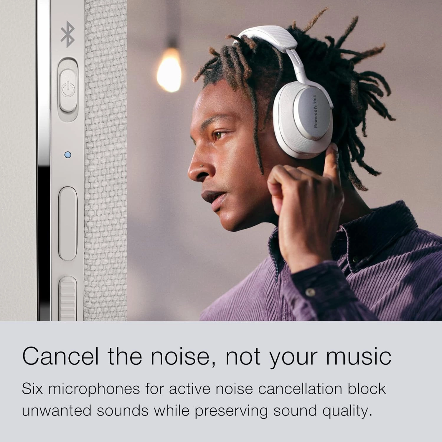 Bowers & Wilkins Px7 S2 Over-Ear Headphones - Advanced Noise Cancellation, Technical Fabrics, 30-Hour Battery Life, 15-Min Quick Charging, Grey