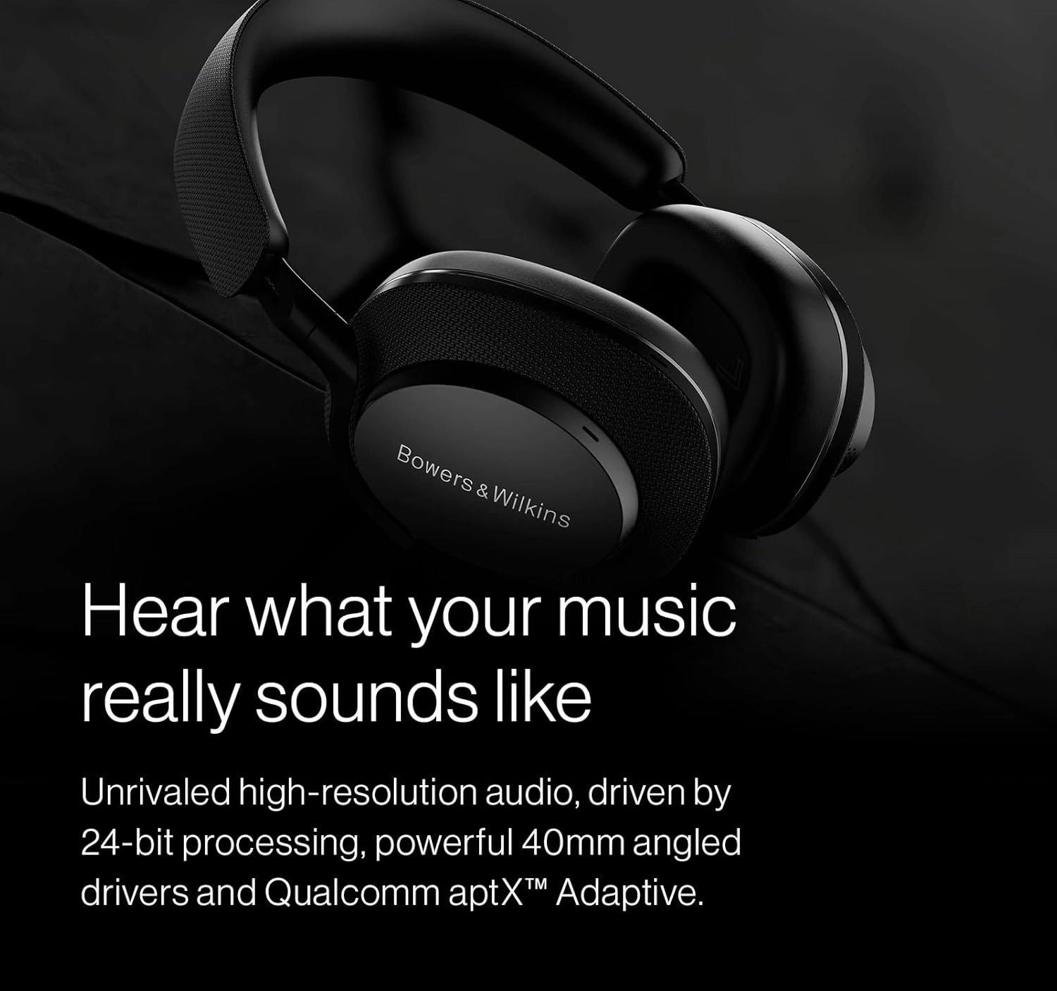 Bowers & Wilkins Px7 S2e Over-Ear Headphones - Enhanced Noise Cancellation & Transparency Mode, Crystal-Clear Calls, Bluetooth, 30-Hour Playback, Anthracite Black