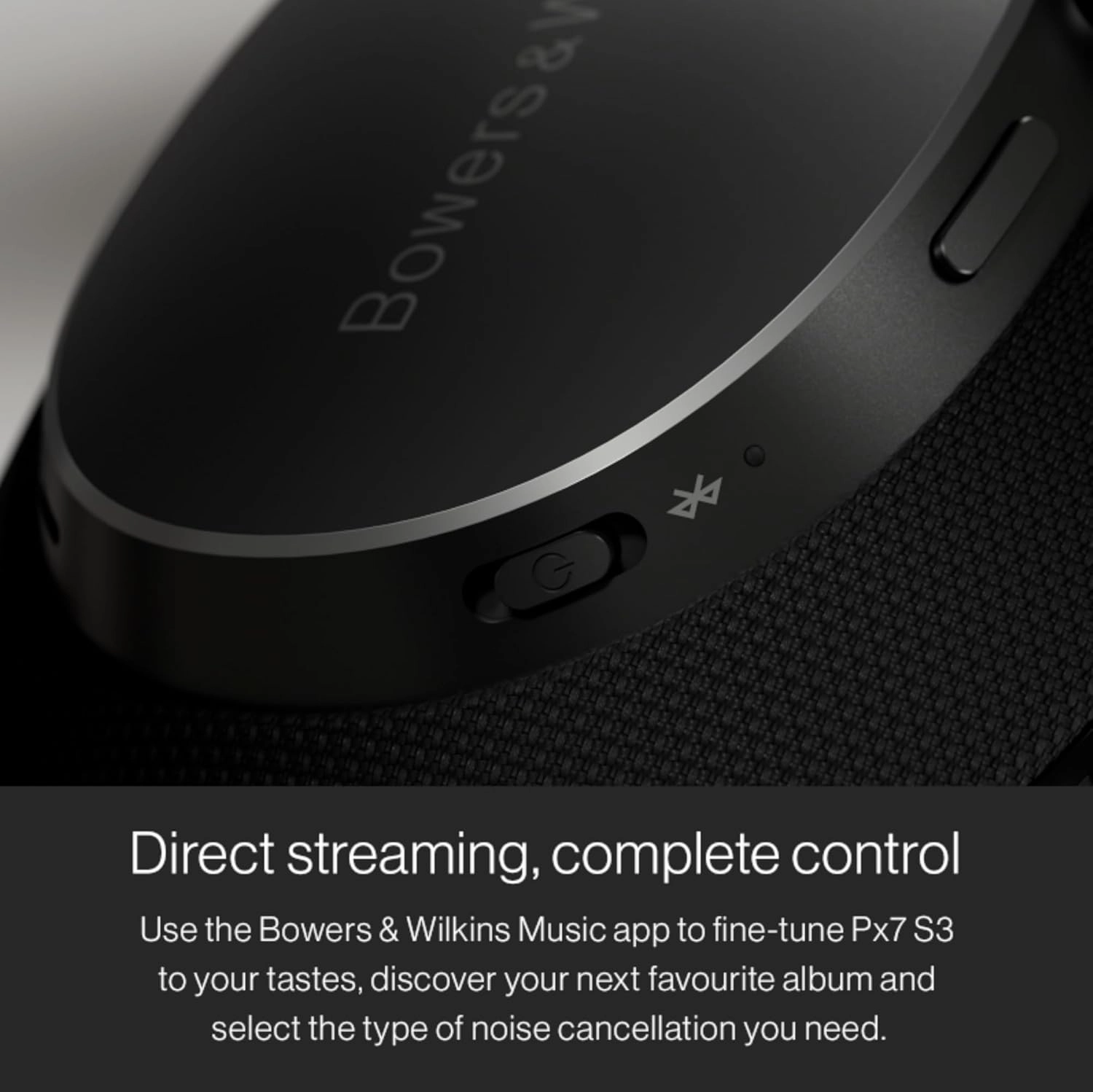 Bowers & Wilkins Px7 S3 Over-Ear Headphones, High-Resolution Sound, Comfortable Fit, Bluetooth, Active Noise Cancelling & Transparency Mode, 30-Hour Playtime, Quick Charge Support, Anthracite Black