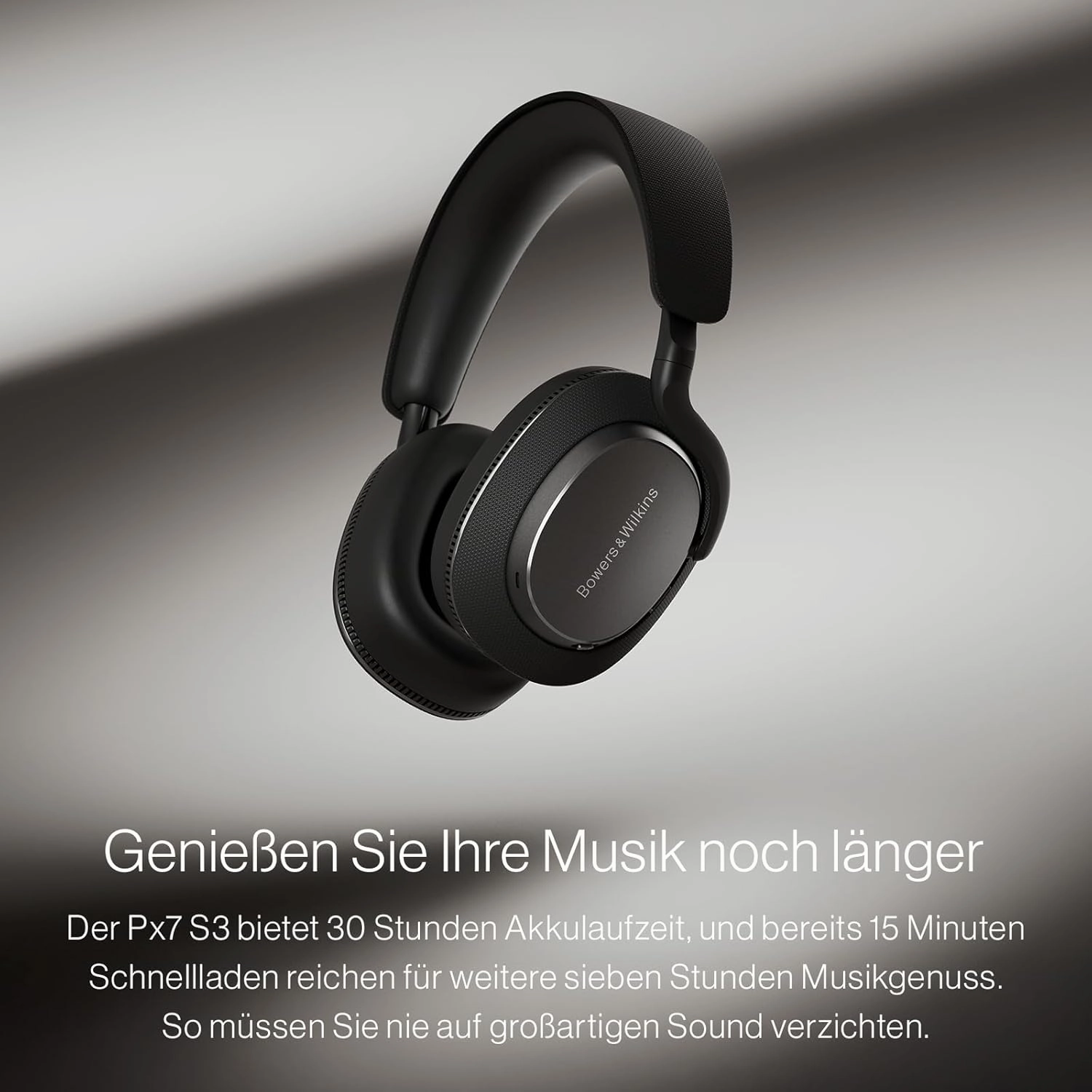 Bowers & Wilkins Px7 S3 Over-Ear Headphones, High-Resolution Sound, Comfortable Fit, Bluetooth, Active Noise Cancelling & Transparency Mode, 30-Hour Playtime, Quick Charge Support, Indigo Blue