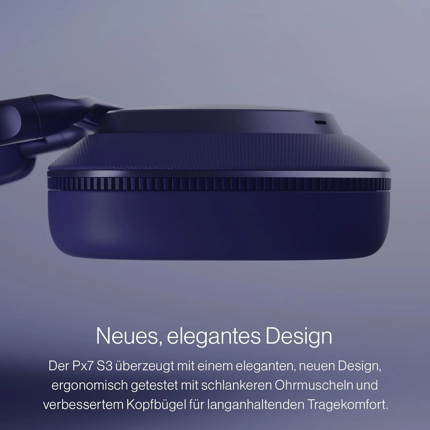 Bowers & Wilkins Px7 S3 Over-Ear Headphones, High-Resolution Sound, Comfortable Fit, Bluetooth, Active Noise Cancelling & Transparency Mode, 30-Hour Playtime, Quick Charge Support, Indigo Blue