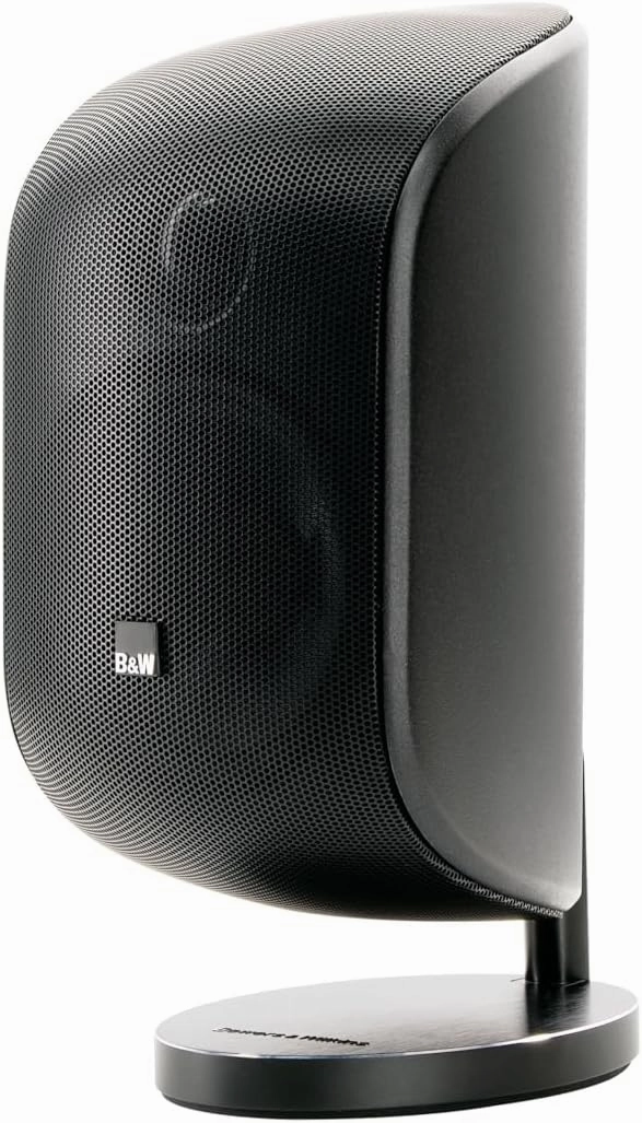 Bowers and Wilkins M-1 Satellite Speaker (1 Count) 4" Glass Fiber Midrange, 1" Aluminum Dome Tweeter, Use as Stereo Speaker or Center Channel in Your Surround Sound System, Matte Black (Single) bookshelf speakers,compact stereo speakers,hi-fi she