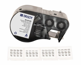 Brady Authentic (M4-49-498) Repositionable Multi-Purpose Vinyl Cloth Labels 1" H x 1" W Black on White, 160 Labels. for use with The BMP41, BMP51, and M511 Label Printers vinyl accessories,turntable parts,record player tools,