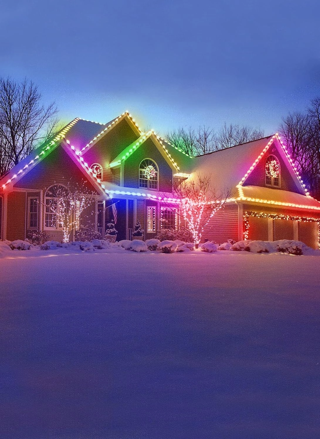 Brightown Accessory C9 LED Christmas Lights, 16Ft Outdoor String Lights with 25 LED Strawberry Plastic Bulbs, Without Plug, Extension Cord, 2 Pack