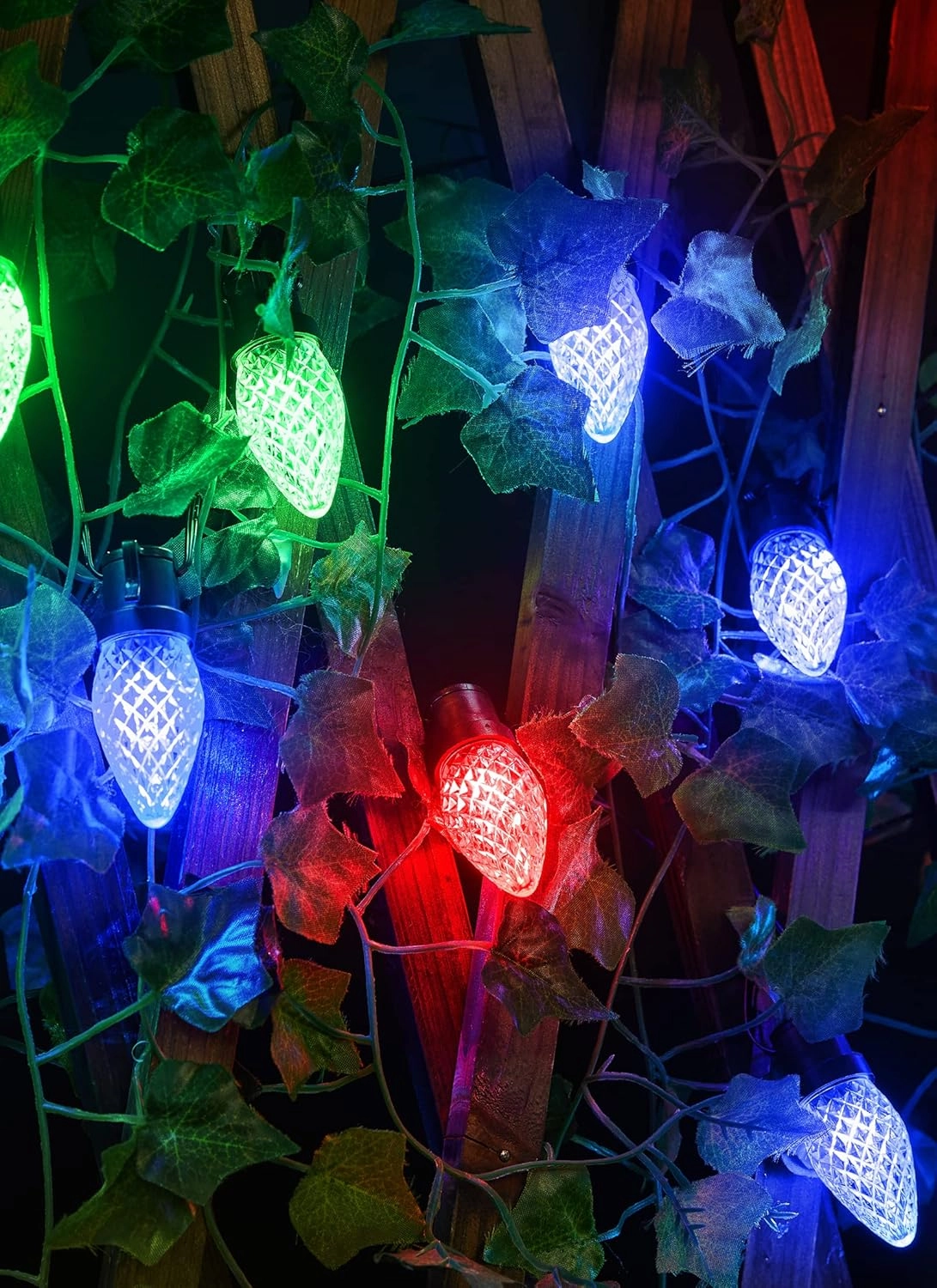 Brightown Accessory C9 LED Christmas Lights, 16Ft Outdoor String Lights with 25 LED Strawberry Plastic Bulbs, Without Plug, Extension Cord, 2 Pack