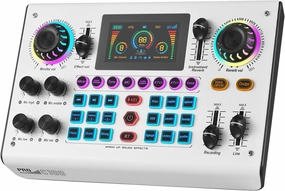 Btuty Sound Board Audio Mixer 48V Phantom Power Live Sound Card RGB Light BT Wireless Plug and Play for Live Streaming Podcasting Recording Content Create Gaming Rechargeable audio interface,USB interface,music recording input,