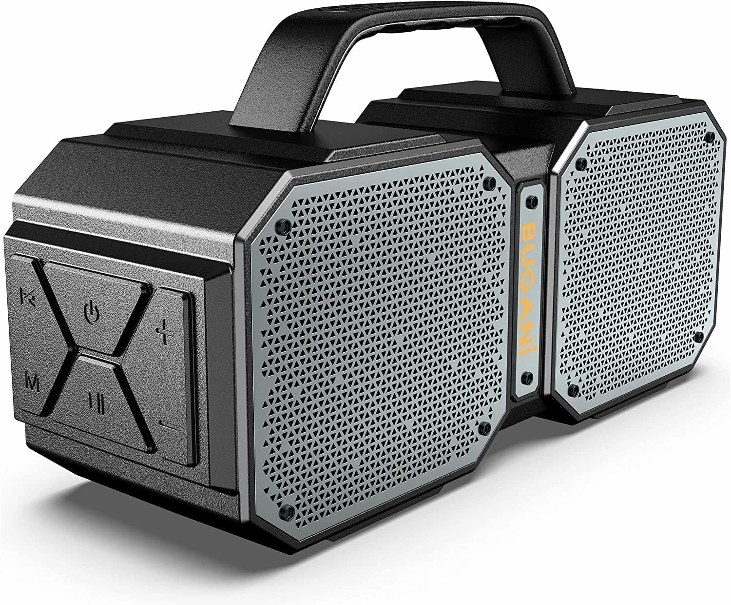 BUGANI Bluetooth Speaker, Shock Portable Bluetooth Speaker, Bluetooth 5.3, Waterproof, Wireless Speakers, 60W Super Power, Outdoor Speaker, Black (New Model) wireless speakers,portable Bluetooth speaker,multiroom speaker,
