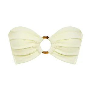 Buttercream Rib Tori Ties Bandeau Bikini Top