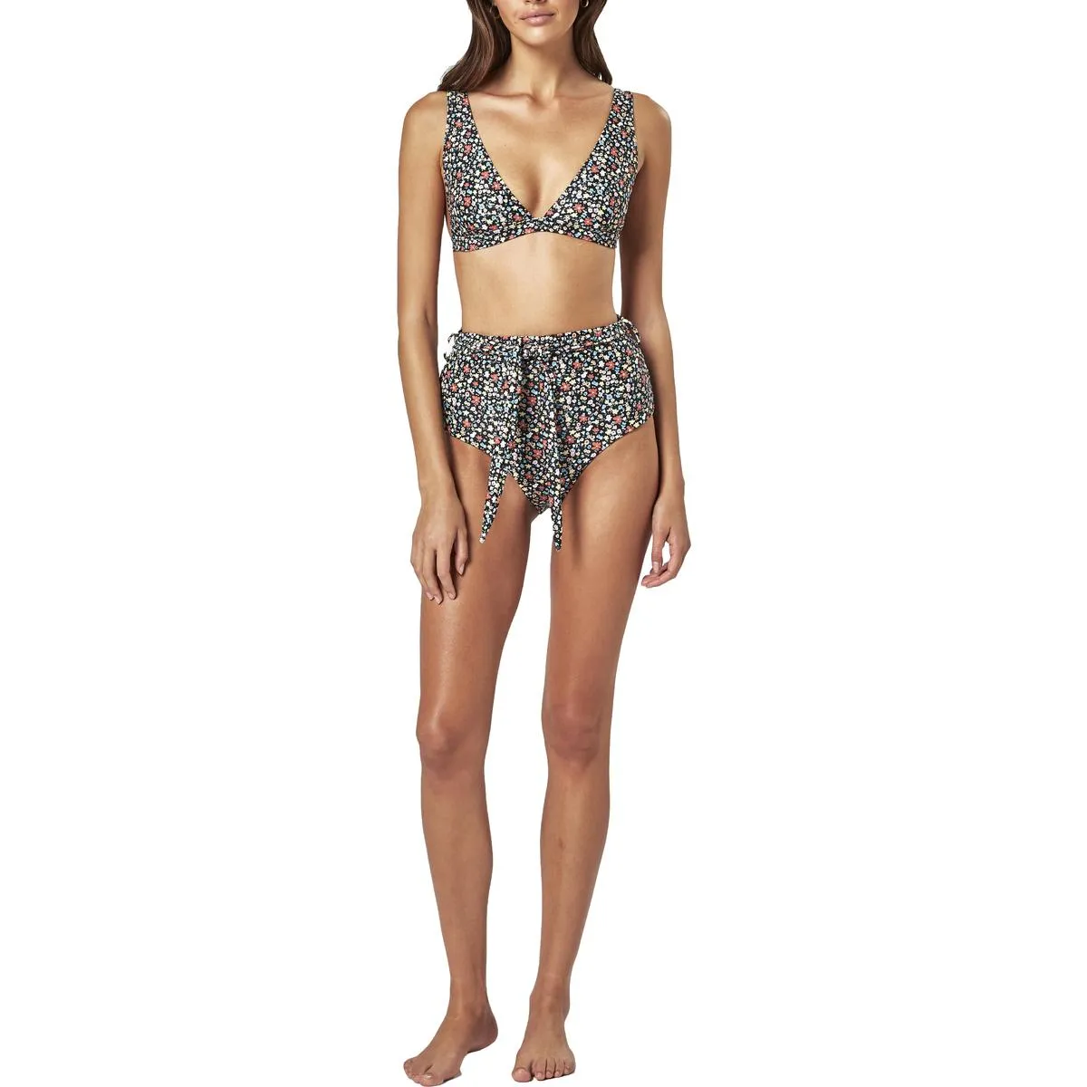 Cabana Womens Floral High Waist Swim Bottom Separates